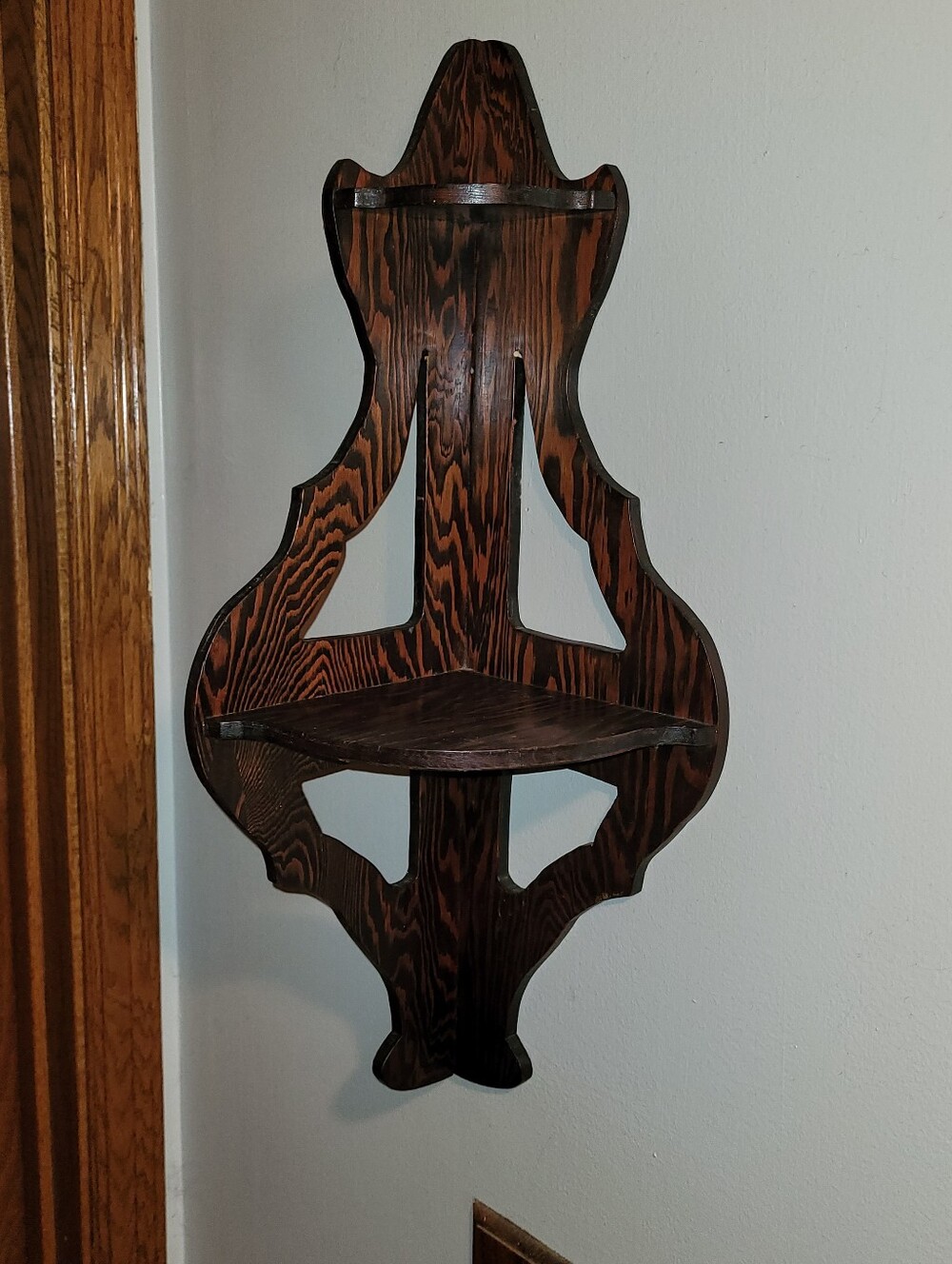 Vintage Wood Corner Shelf